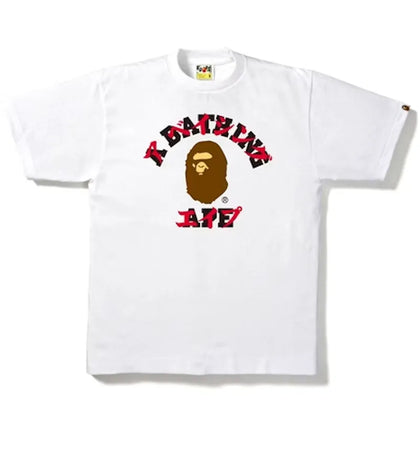 BAPE Katakana College Tee White/Brown - authentic BAPE product