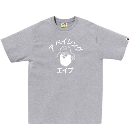 BAPE Katakana Pirate College Tee Gray - authentic BAPE product