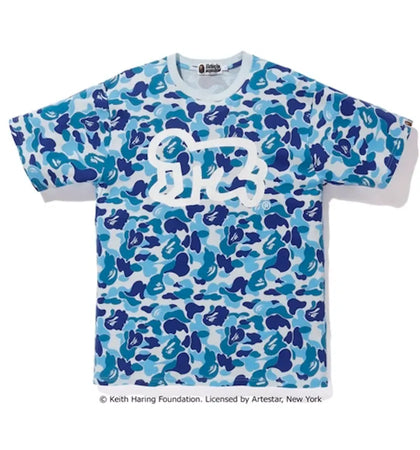 BAPE Keith Haring ABC Tee Navy Camo - authentic BAPE product
