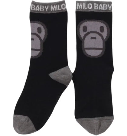 BAPE Kids Milo Face Socks Black - authentic BAPE product