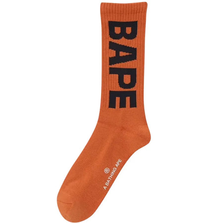 BAPE Logo Socks Orange - authentic BAPE product