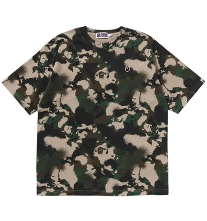 BAPE Map Camo Ape Head One Point Relaxed Fit Tee Green - authentic BAPE product