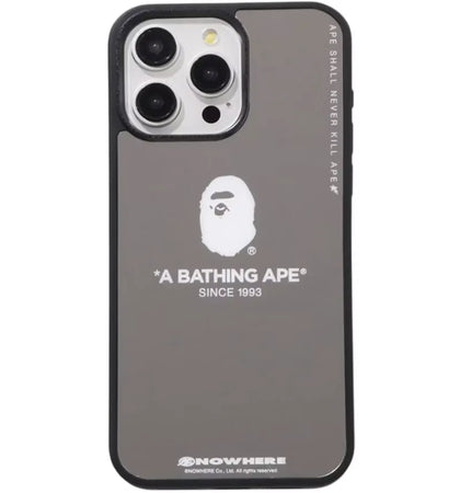 BAPE Mirror iPhone 15 Pro Max Case Silver - authentic BAPE product