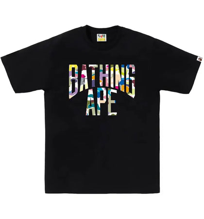 BAPE Multi Camo NYC Logo Tee Black/Multicolor - authentic BAPE product