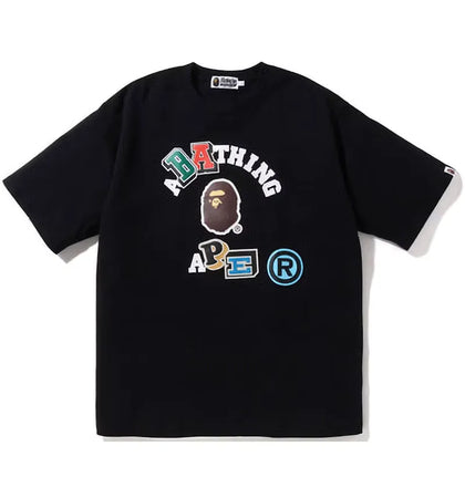 BAPE Multi Fonts Relaxed Fit Collage Heavy Weight Tee Black - authentic BAPE product