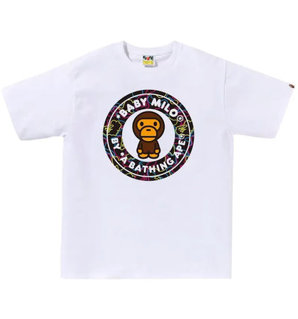 BAPE Neon Camo Milo Busy Works Tee White - authentic BAPE product
