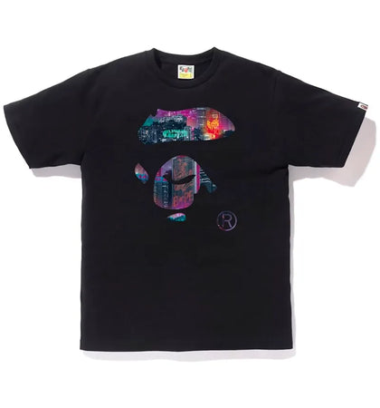 BAPE Neon Tokyo Ape Face Tee Black - authentic BAPE product
