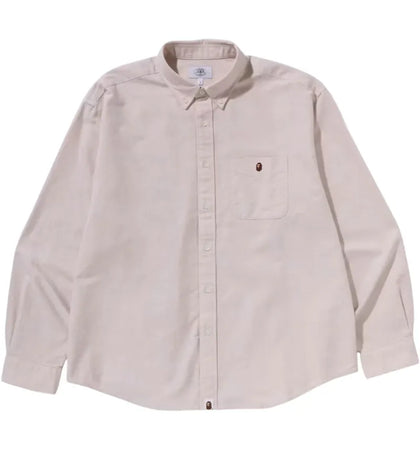 BAPE One Point Oxford L/S Shirt Beige - authentic BAPE apparel