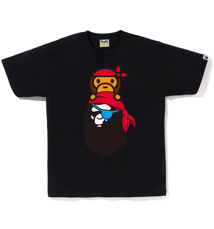 BAPE Pirate Milo On Ape Head Tee Black - authentic BAPE product