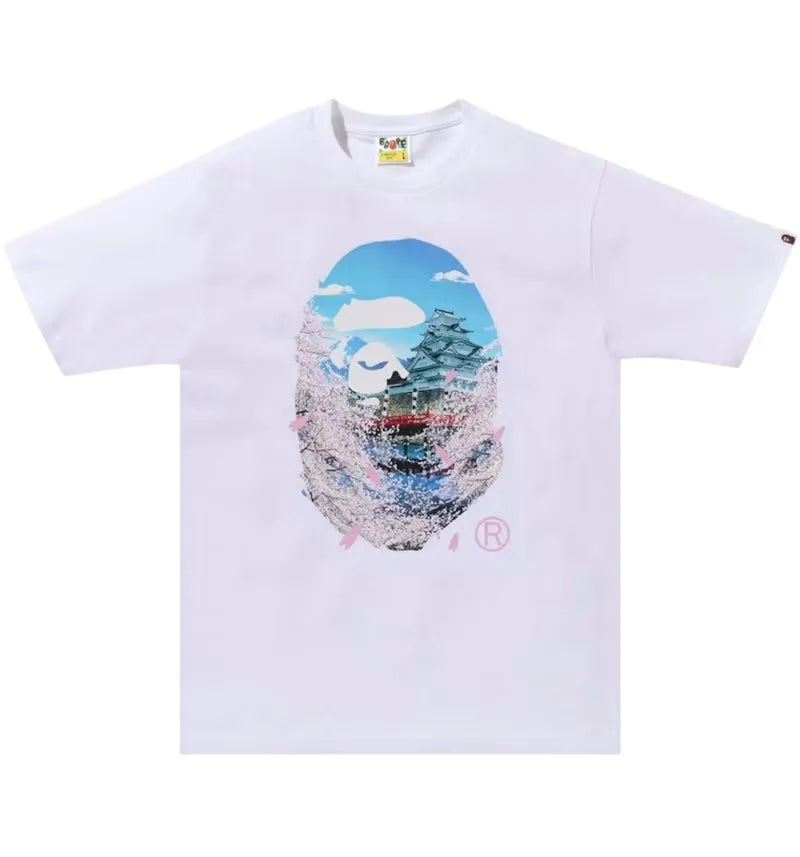 BAPE Sakura Photo Ape Head II Tee White - vue 360