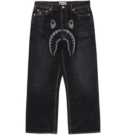 BAPE Shark Relaxed Fit Denim Pants Indigo - authentic BAPE apparel