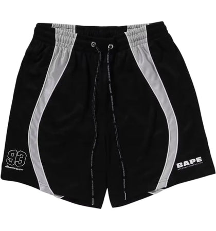 BAPE Solid Camo Jacquard Multilogo Relaxed Fit Sweatshorts Black - authentic BAPE apparel