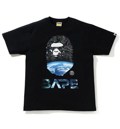 BAPE Space Camo Ape Head Tee Black - authentic BAPE product
