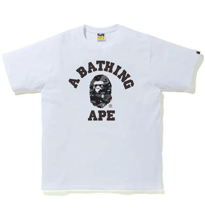 BAPE Space Camo Print College Tee White - authentic BAPE product