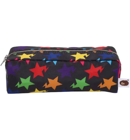 BAPE Sta Pattern Flight Travel Pouch Black - authentic BAPE product