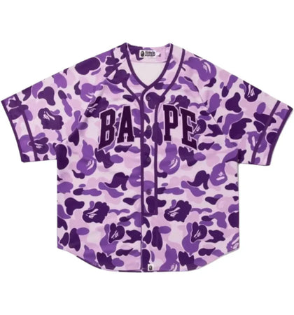 BAPE Taipei 19th Anniversary Baseball Jersey Purple - authentic BAPE apparel