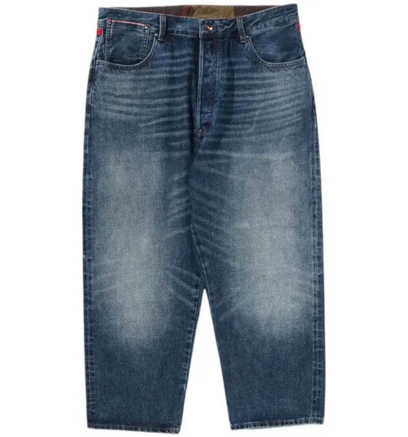 BAPE Taper Front Denim Pants Blue - vue 360