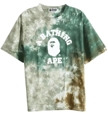 BAPE Tie Dye College Relaxed Fit Tee Olived - authentic BAPE product