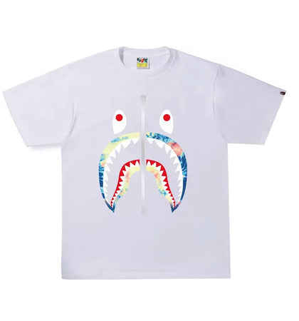 BAPE Tie Dye Shark Tee White/Multi - authentic BAPE product