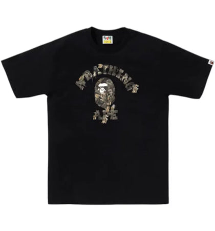 BAPE Tree Edge Camo College Tee Black/Brown - authentic BAPE product