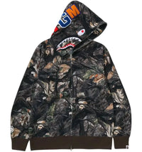 BAPE Tree Edge Camo Shark Full Zip Hoodie Brown