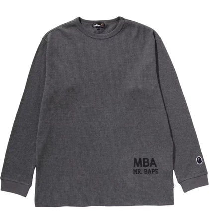BAPE Waffle Basic L/S Tee Gray - authentic BAPE product