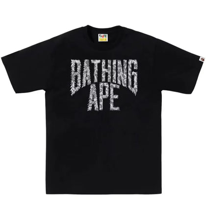 BAPE Wild Leopard Pattern NYC Logo Tee Black/Grey - authentic BAPE product