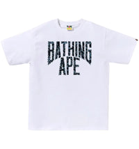 BAPE Wild Leopard Pattern NYC Logo Tee White/Navy