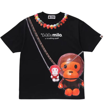 BAPE Women's Baby Milo Fake Print Oversized Tee Black - authentic BAPE product