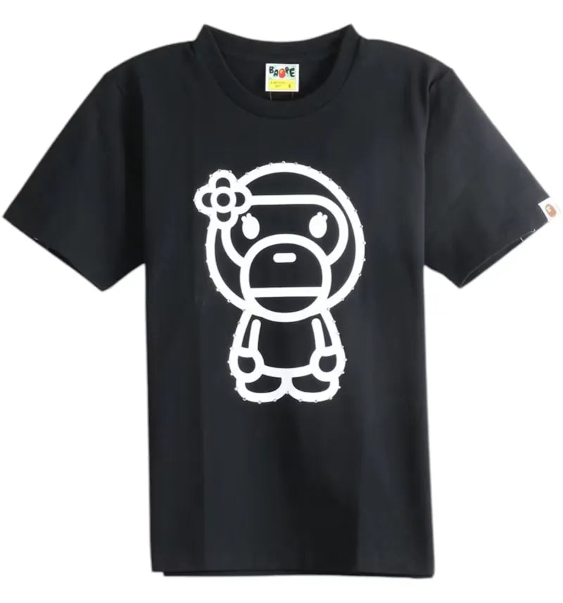 BAPE Women's Crystal Stone Big Baby Lisa Tee (SS26) Black/White - vue 360