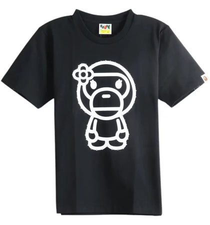 BAPE Women's Crystal Stone Big Baby Lisa Tee (SS26) Black/White - authentic BAPE product