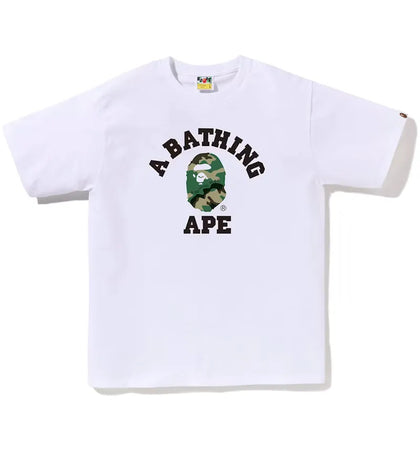BAPE Woodland Camo College Tee (SS23) White - authentic BAPE product