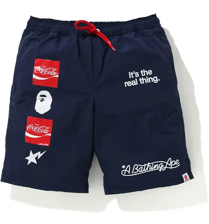 BAPE x Coca Cola Shorts Navy - authentic BAPE apparel
