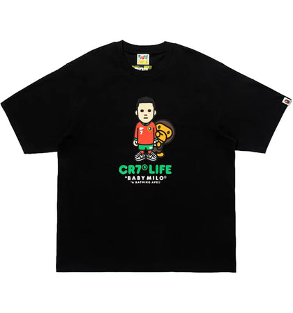 BAPE x CR7Life Ronaldo Baby Milo Tee Black - authentic BAPE product