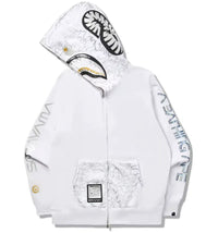 BAPE x Hajime Sorayama Shark Full Zip Hoodie White