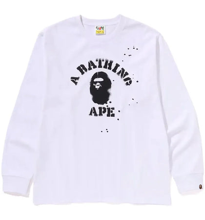 BAPE x Joshua Vides College L/S Tee White - authentic BAPE product
