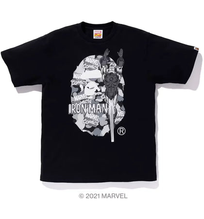 BAPE x Marvel Comics Camo Iron Man Tee Black - authentic BAPE product