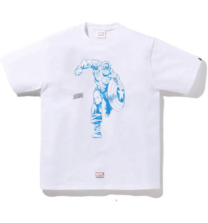 BAPE x Marvel Comics Captain America T-Shirt White - authentic BAPE apparel