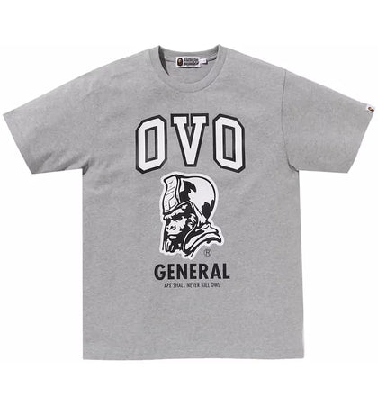BAPE x OVO General Tee Grey - authentic BAPE product