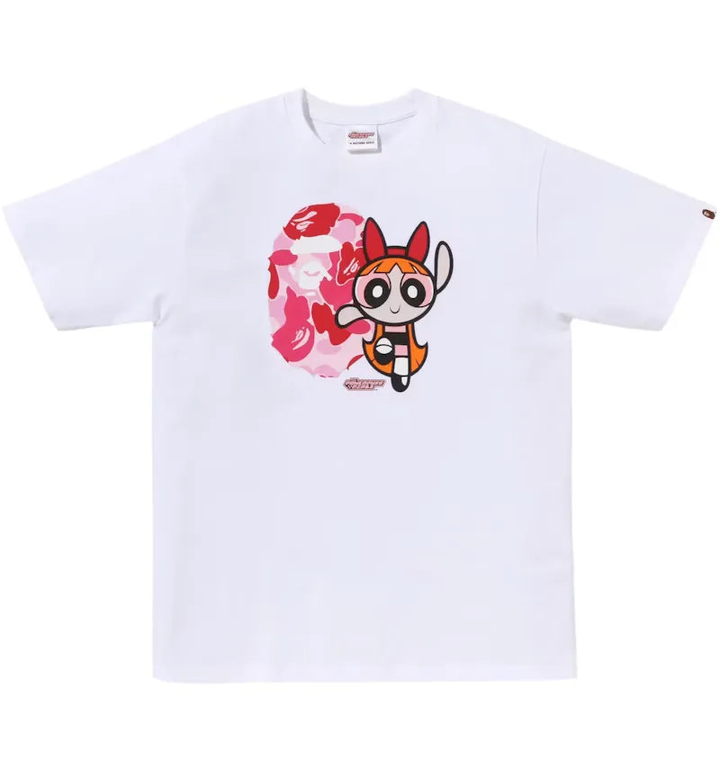 BAPE x Power Puff Girls Ape Head Blossom Tee White - vue 360