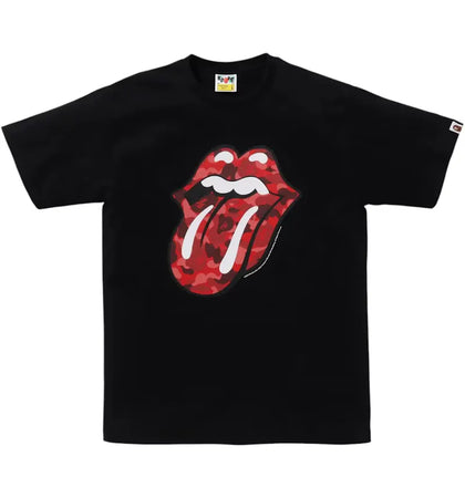 BAPE x Rolling Stones Tee Black - authentic BAPE product