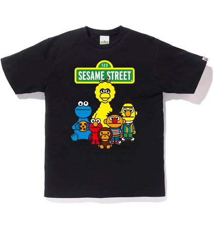 BAPE x Sesame Street Characters Tee #1 Black - authentic BAPE product