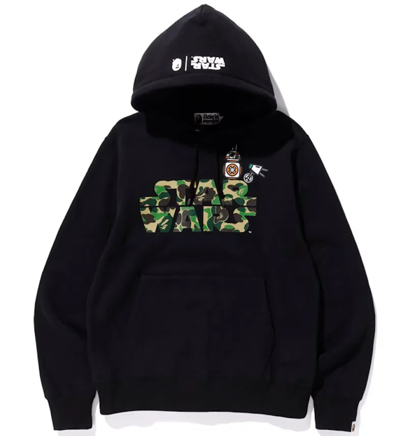 BAPE x Star Wars BB-8 & D-O Pullover Hoodie Black - vue 360