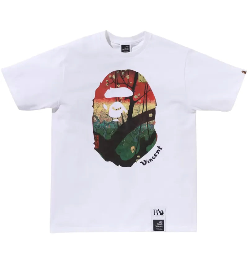BAPE x Van Gogh Museum Ape Head Canvas Art IV Tee White - vue 360