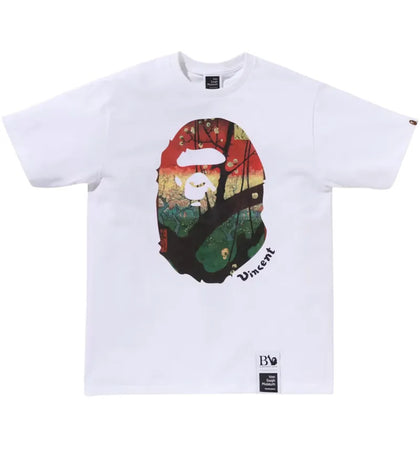 BAPE x Van Gogh Museum Ape Head Canvas Art IV Tee White - authentic BAPE product