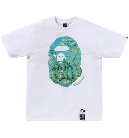 BAPE x Van Gogh Museum Ape Head Canvas Art VI Tee White - authentic BAPE product