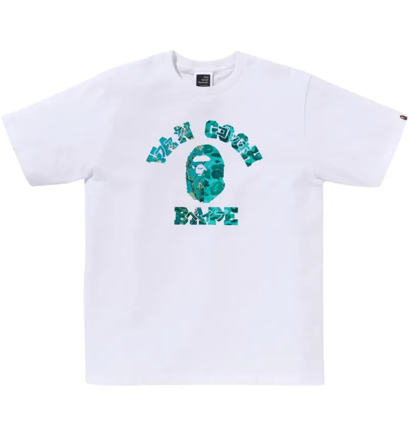 BAPE x Van Gogh Museum College Tee White - vue 360