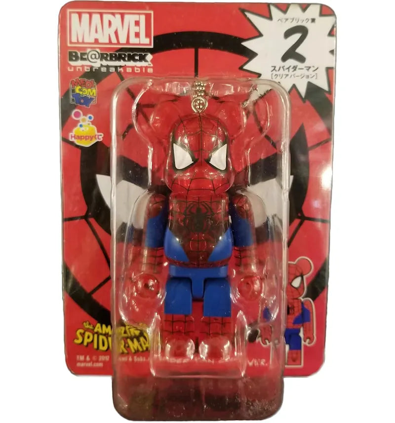 Bearbrick x Marvel Spider-Man Happy Lottery #2 (Clear Version) 100% - vue 360