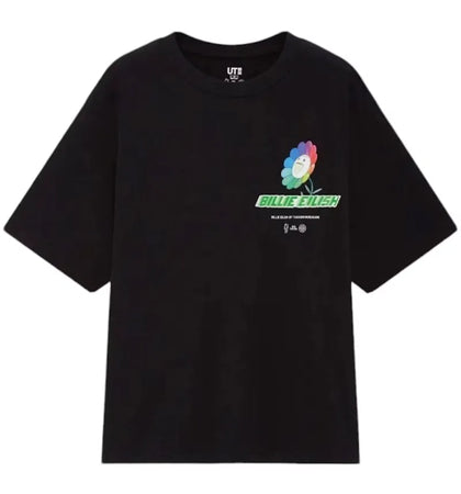 Billie Eilish x Takashi Murakami x Uniqlo Flower Tee Black - authentic Billie Eilish product
