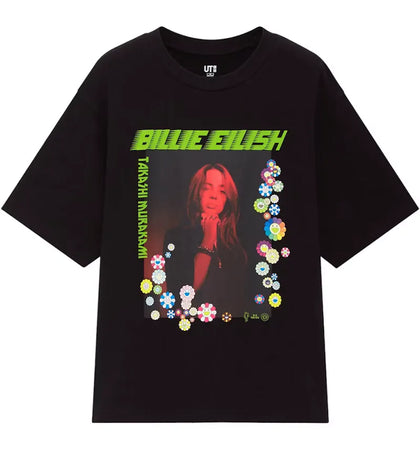 Billie Eilish x Takashi Murakami x Uniqlo Women's Photo Tee Black - authentic Billie Eilish product